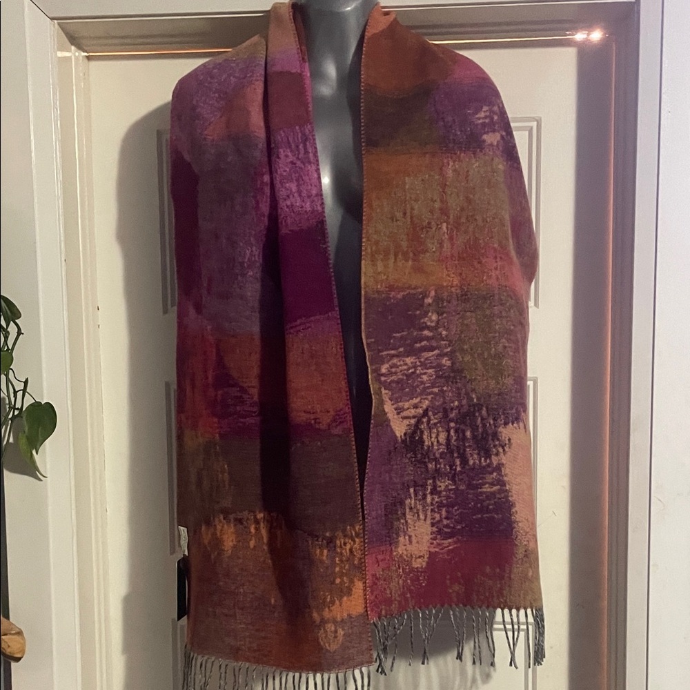 Fraas Artistic Purple and Orange Scarf